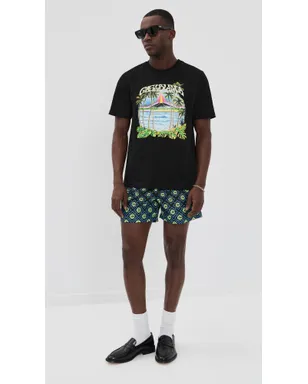 Casablanca 火山プリント クラシックTシャツ ブラック - サムネイル5