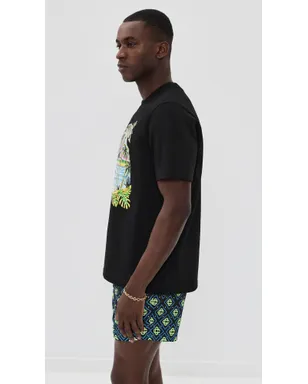 Casablanca 火山プリント クラシックTシャツ ブラック - サムネイル4