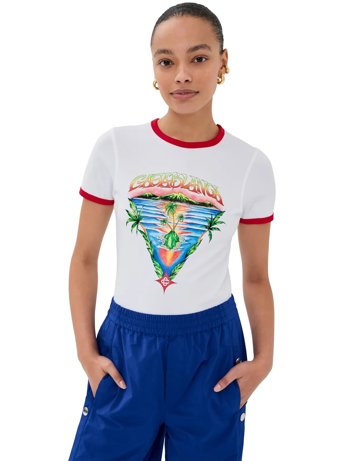 Casablanca イノセンス トライアングル ロングライン リンガーTシャツ - 画像1