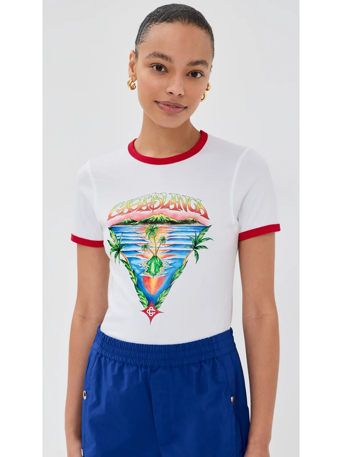 Casablanca イノセンス トライアングル ロングライン リンガーTシャツ - 画像2