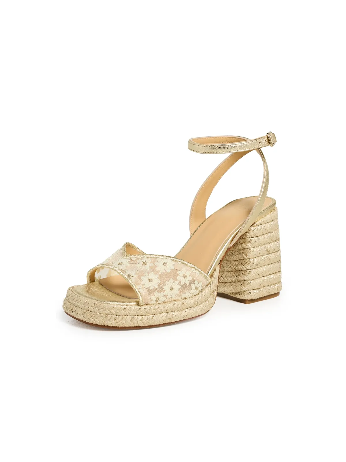 Castañer Valle Platform サンダル Blanco/Oro - 画像1