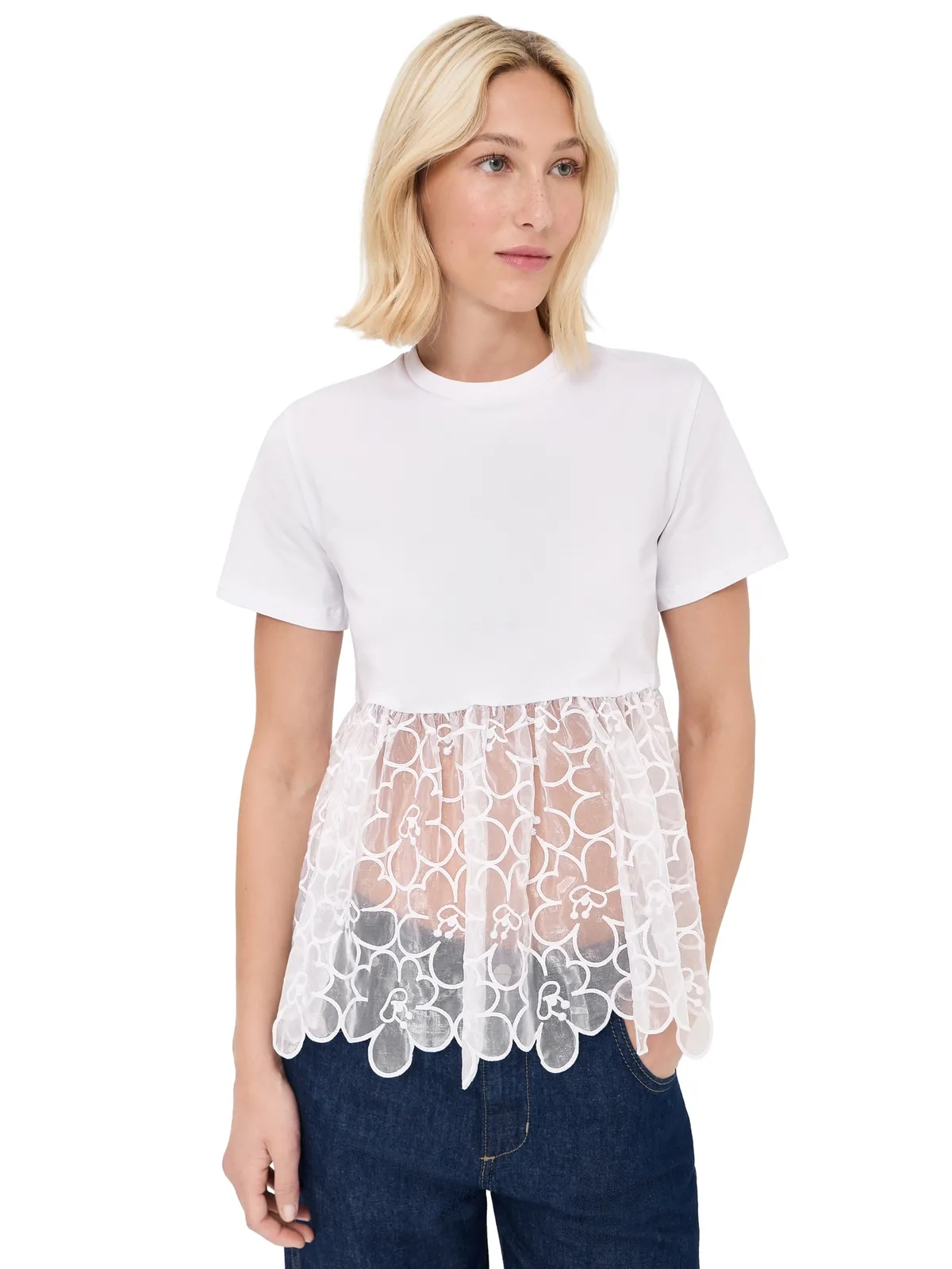 Cecilie Bahnsen Connie Tee White - 画像1