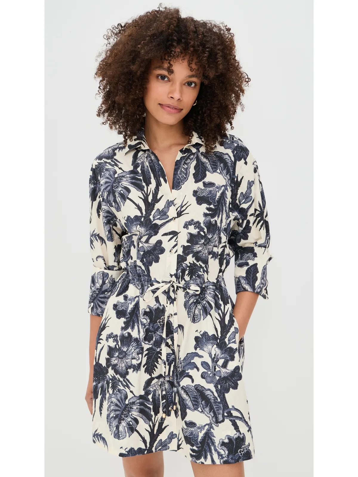 Cara Cara Henry Dress Fauna Floral Navy - 画像2