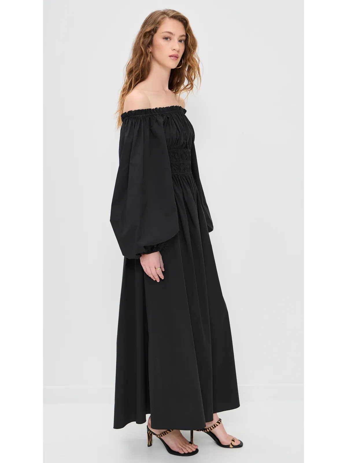 CAROLINE CONSTAS Raquela オフショルダー フリル マキシドレス - 画像4