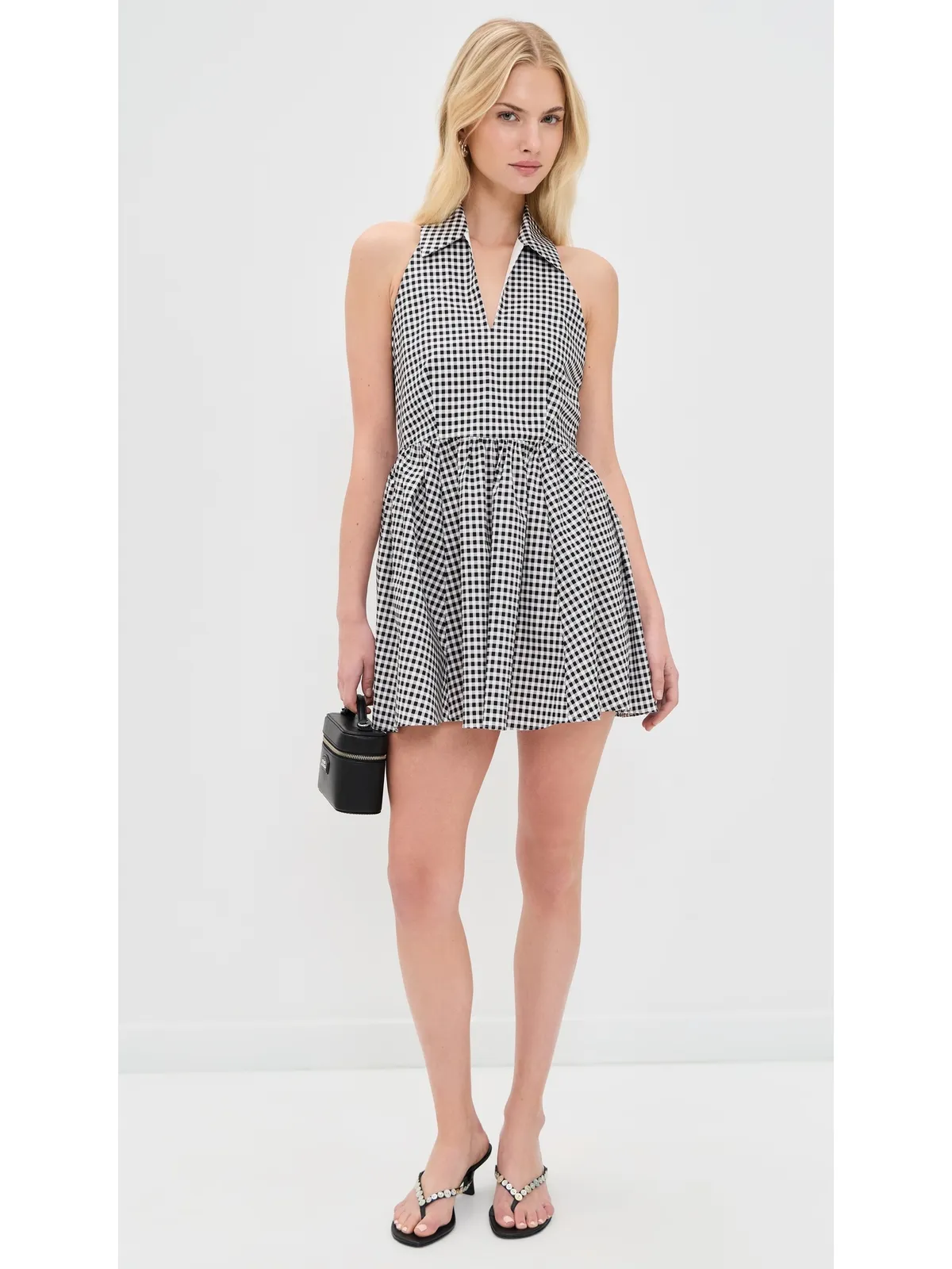 CAROLINE CONSTAS Aya Halter Mini Dress Black - 画像5