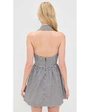 CAROLINE CONSTAS Aya Halter Mini Dress Black - サムネイル3