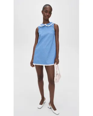 CAROLINE CONSTAS ジュリエット ミニドレス ペリウィンクルホワイト - サムネイル5