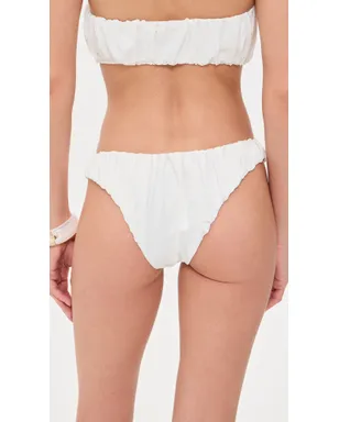 CAROLINE CONSTAS Dorit Ruched Bikini Bottoms Ivory - サムネイル3
