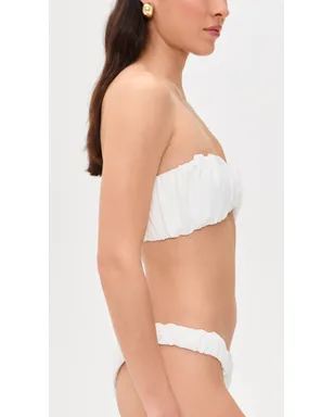 CAROLINE CONSTAS レイラ ルシュド ビキニトップ アイボリー - サムネイル4
