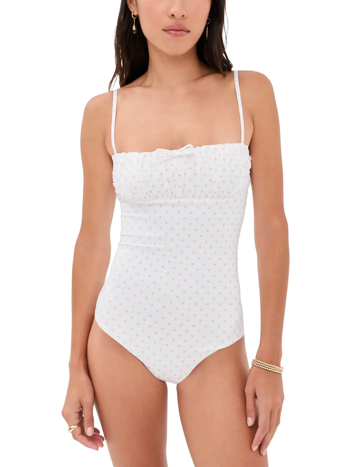 CAROLINE CONSTAS Melody One Piece White Pink Cherub - 画像1