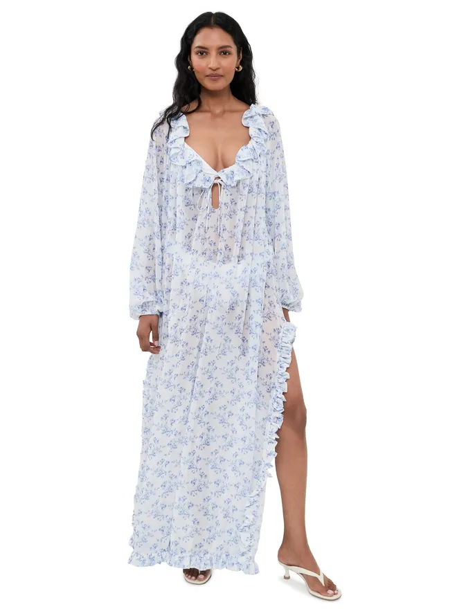 CAROLINE CONSTAS CAROLINE CONSTAS Cosima カバーアップドレス ブルー×ホワイトの商品画像