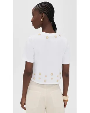 Cinq à Sept Crochet Mirrors Bessy Tee White/Khaki - サムネイル3
