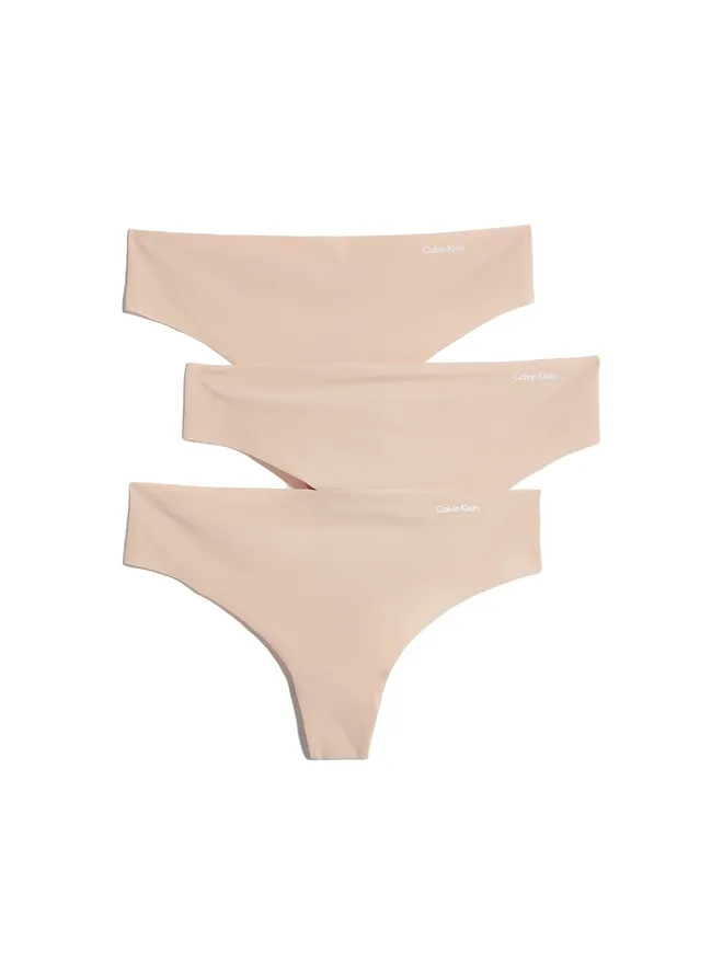 Calvin Klein Underwear Calvin Klein Underwear インビジブルス タンガ 3枚セット ライトキャラメルの商品画像
