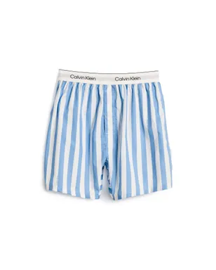 Calvin Klein Underwear コットンポプリン ラウンジボクサー ロゴストライプ - サムネイル1