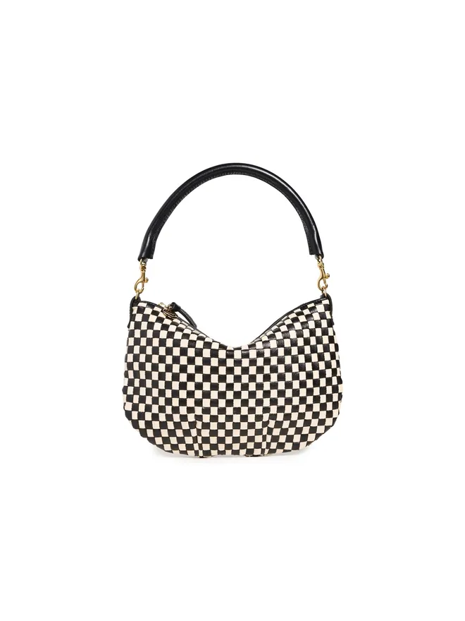 Clare V. Clare V. メッセンジャーバッグ ブラック＆クリーム ウェーブ チェックの商品画像