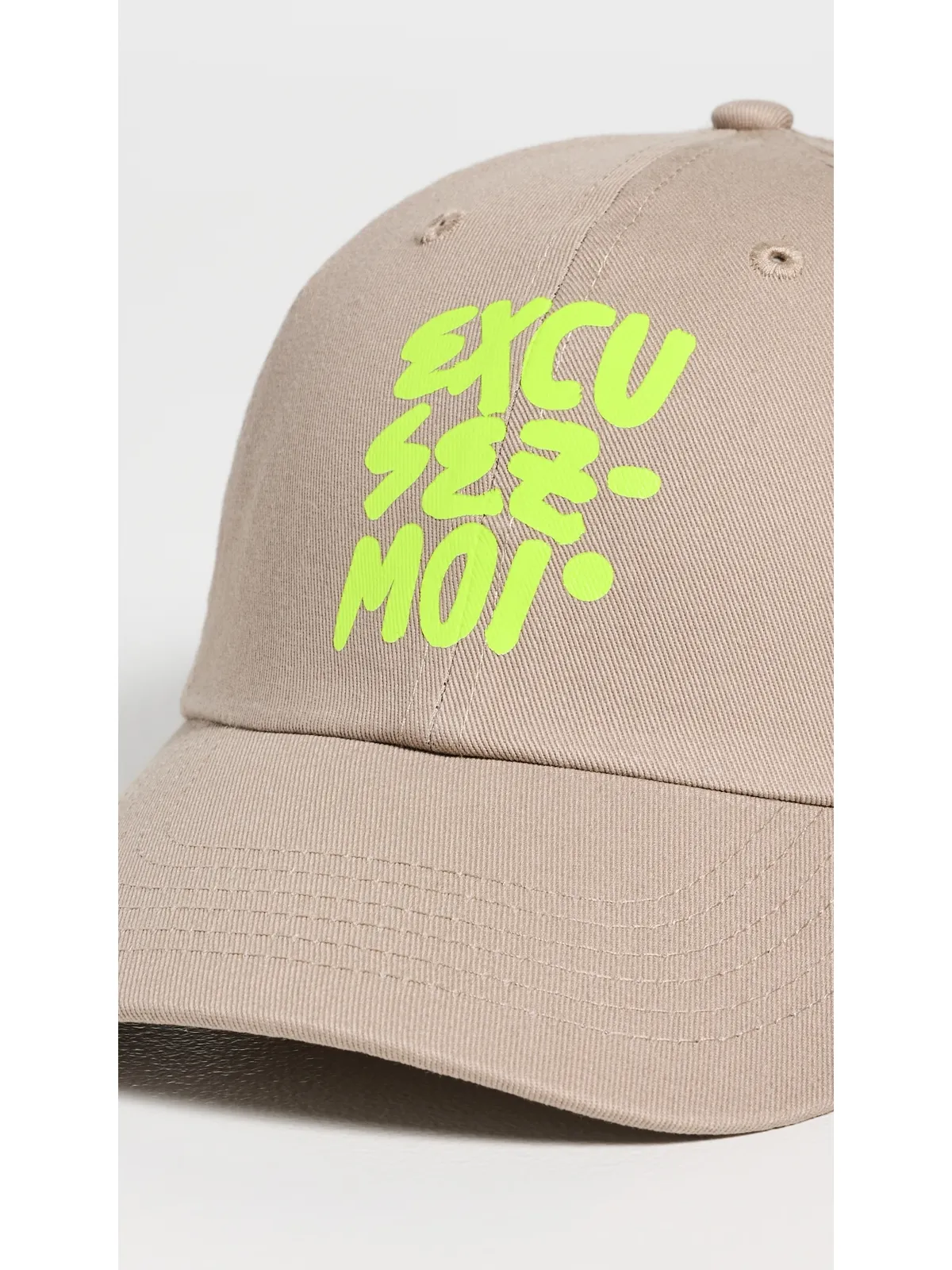 Clare V. Baseball Hat Khaki with Neon Yellow - 画像5