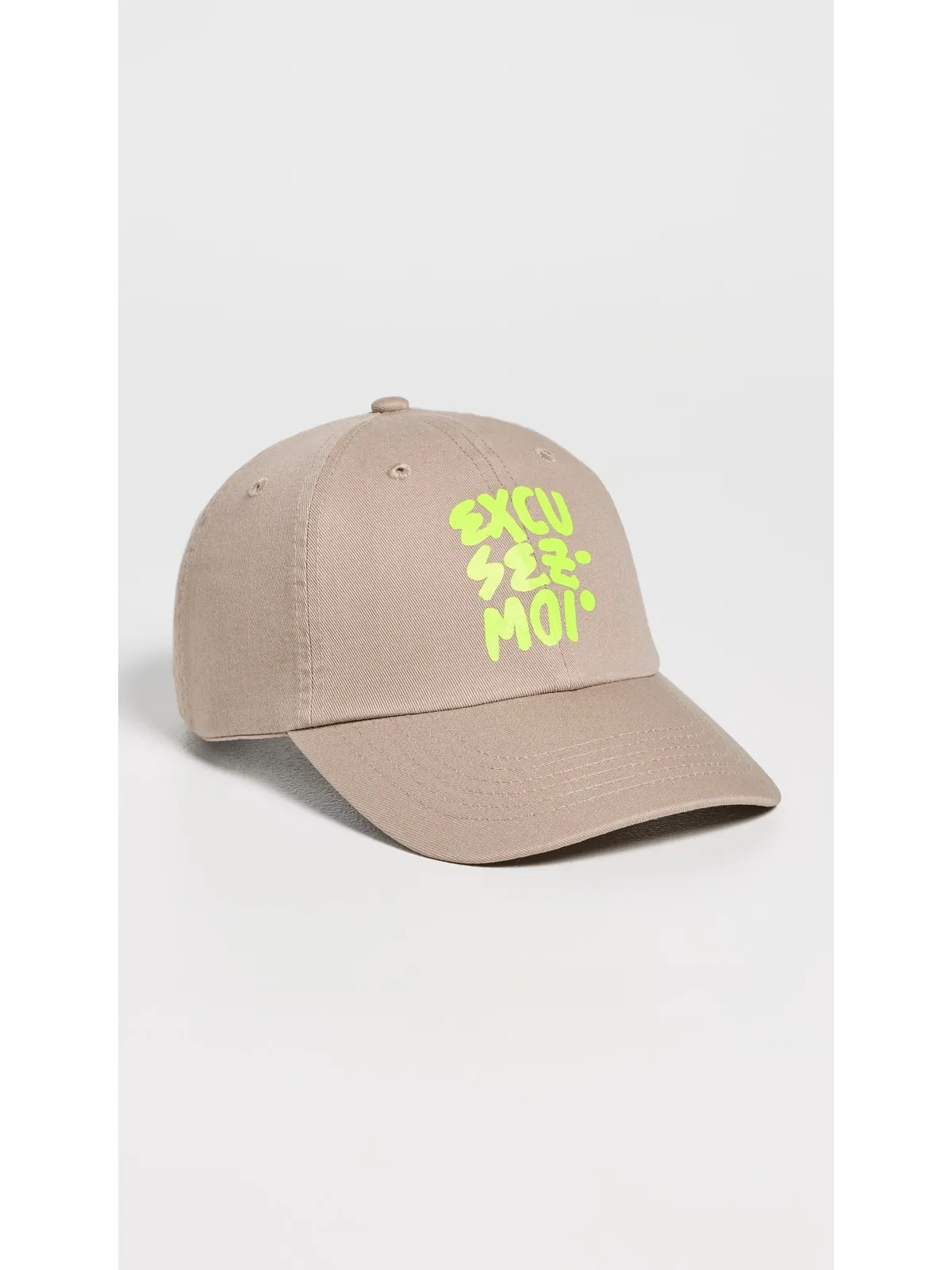 Clare V. Baseball Hat Khaki with Neon Yellow - 画像2