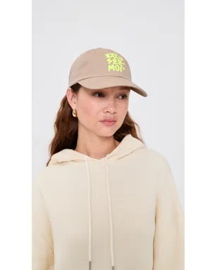 Clare V. Baseball Hat Khaki with Neon Yellow - サムネイル3