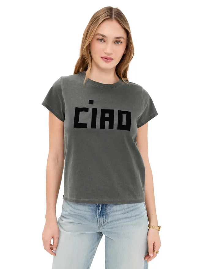 Clare V. Clare V. クラシックTシャツ - フロックド ブロック チャオ フェイドブラックの商品画像