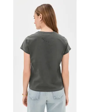 Clare V. クラシックTシャツ - フロックド ブロック チャオ フェイドブラック - サムネイル3