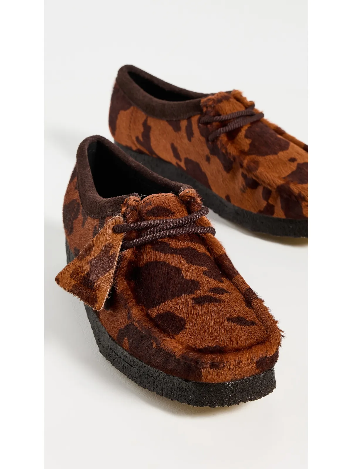 Clarks ウォラビーシューズ カーフヘア ブラウン カウプリント - 画像5