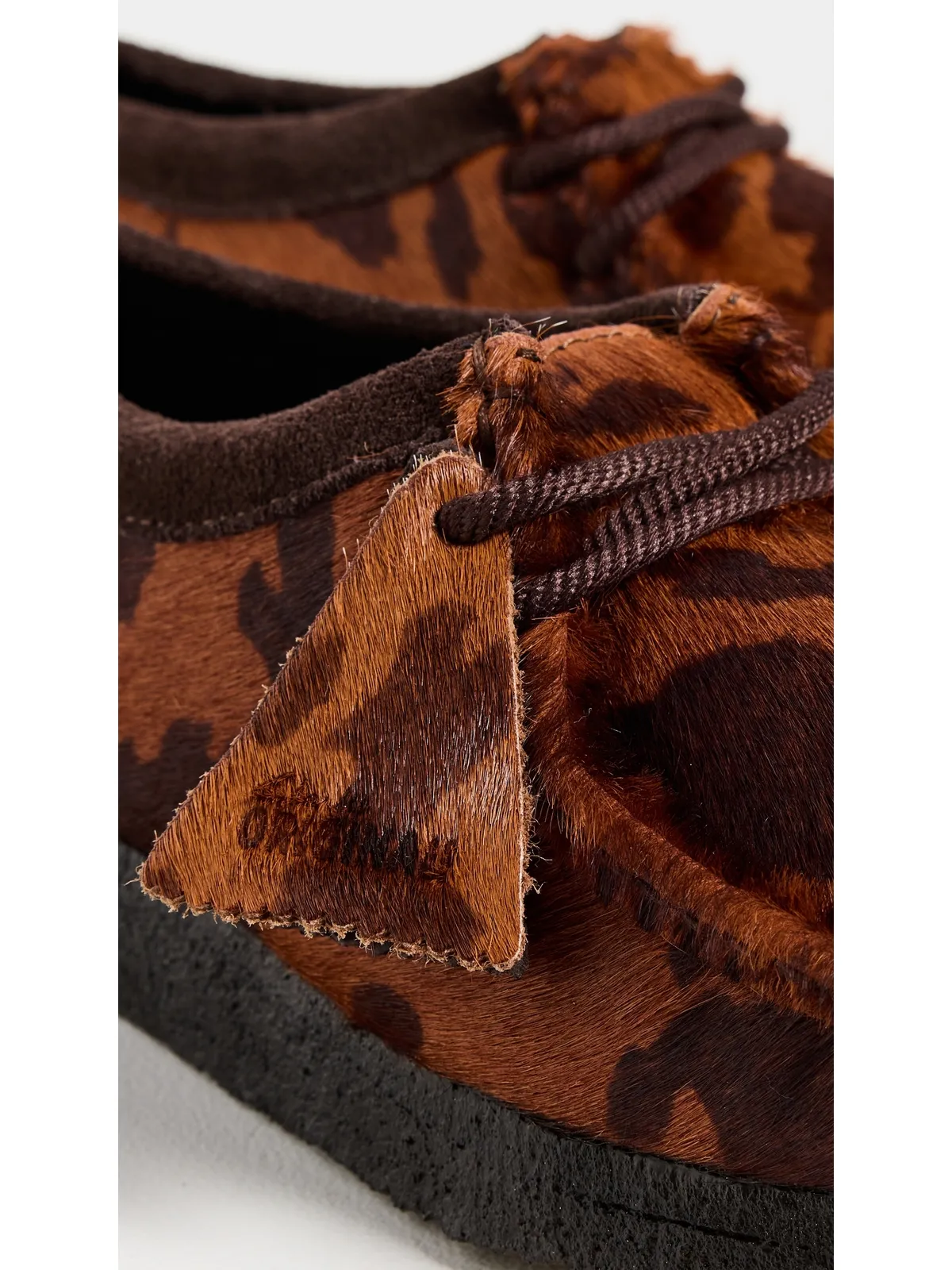 Clarks ウォラビーシューズ カーフヘア ブラウン カウプリント - 画像6