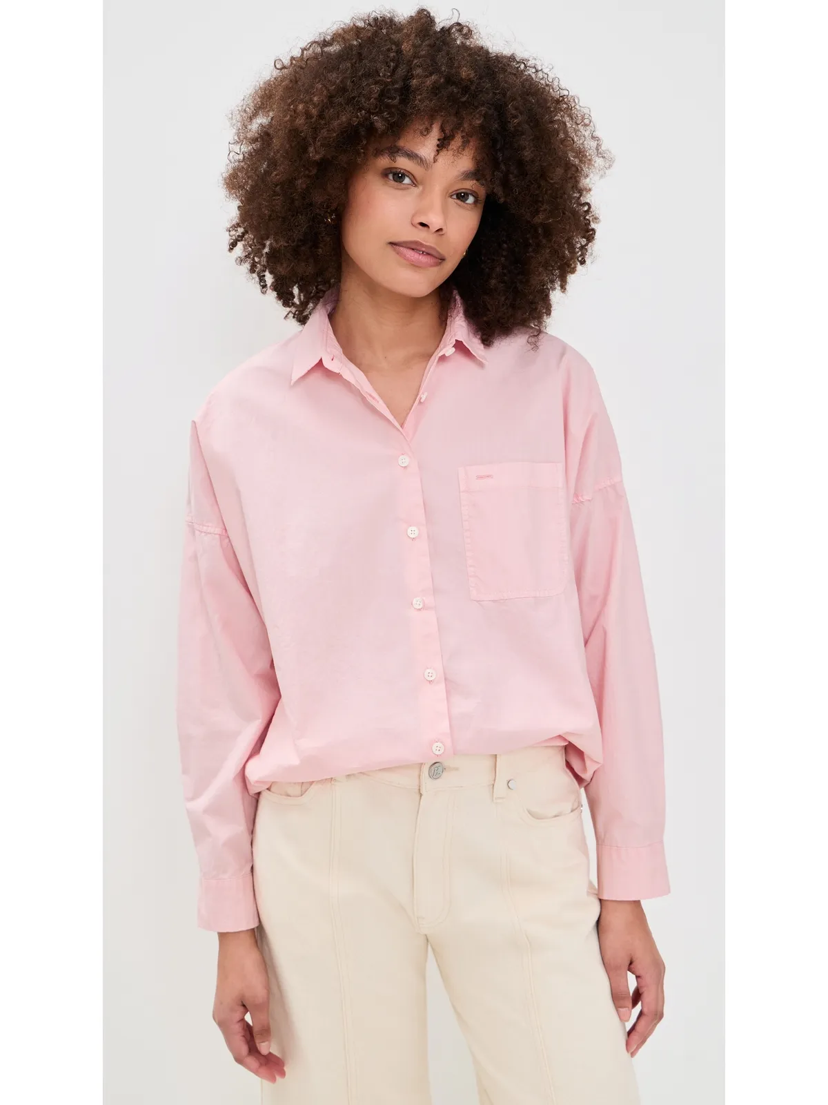 Alex Mill Jo Shirt in Paper Poplin Mary's Rose - 画像2