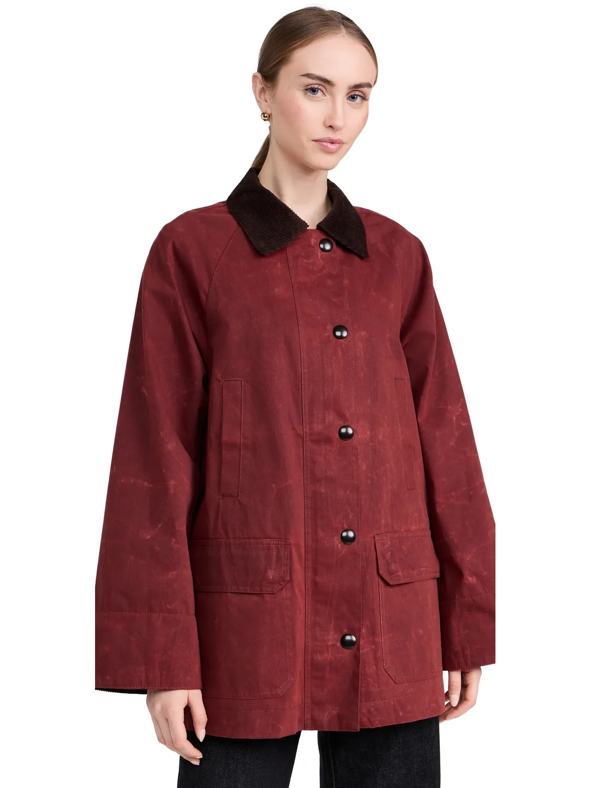 Alex Mill Chiltern Street Barn Jacket In Waxed Cotton Red - 画像1