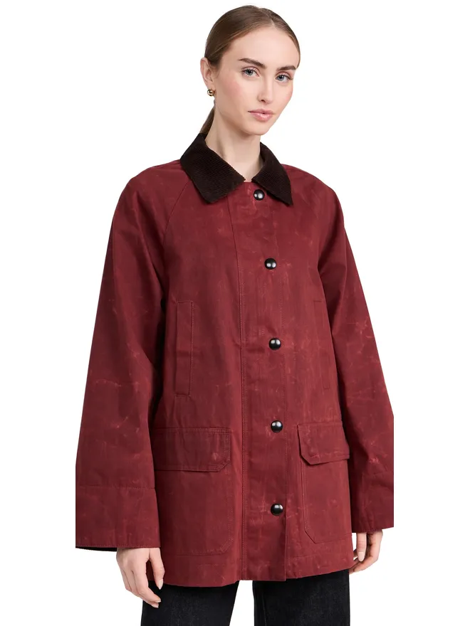 Alex Mill Alex Mill Chiltern Street Barn Jacket In Waxed Cotton Redの商品画像