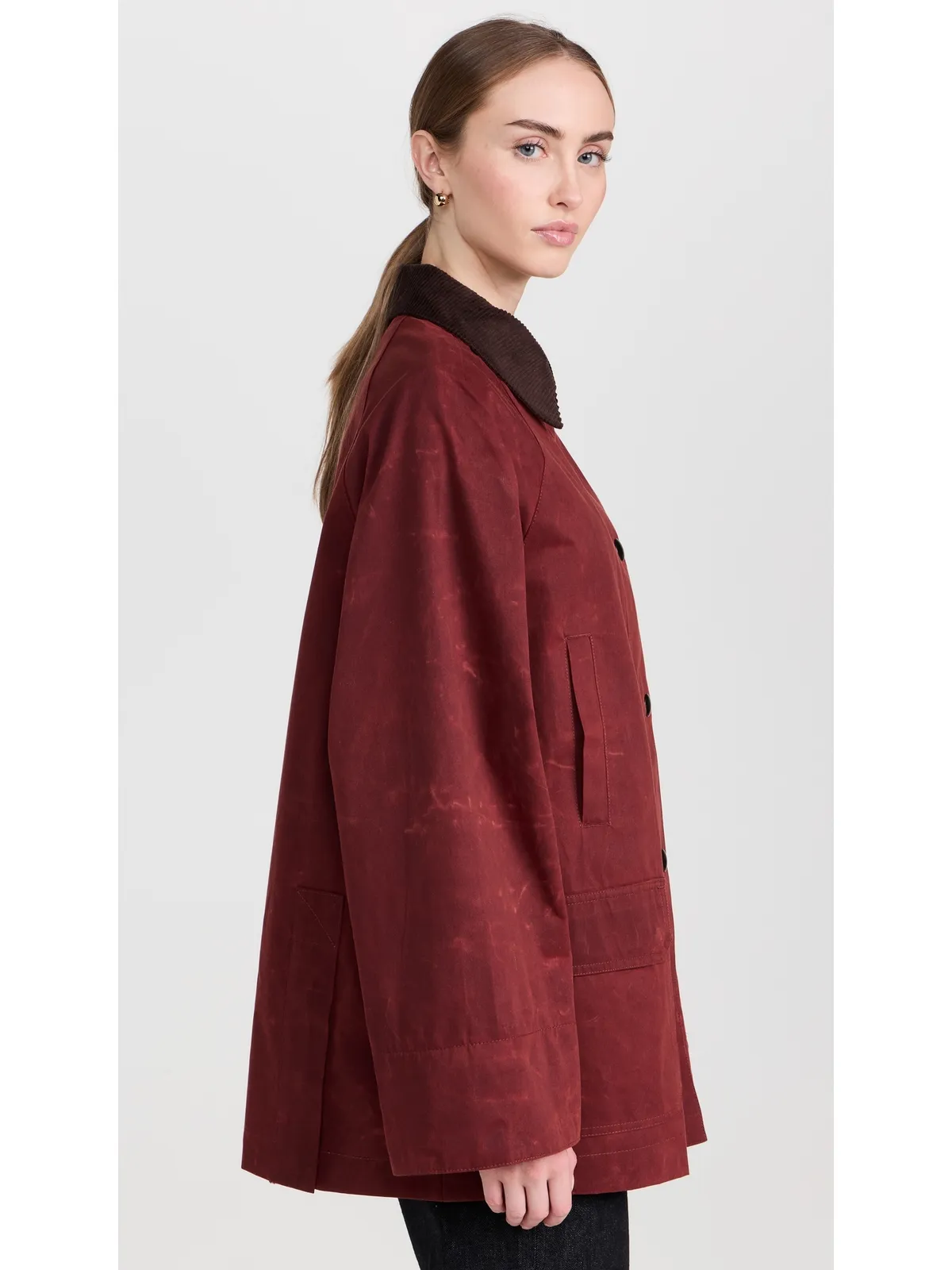 Alex Mill Chiltern Street Barn Jacket In Waxed Cotton Red - 画像4