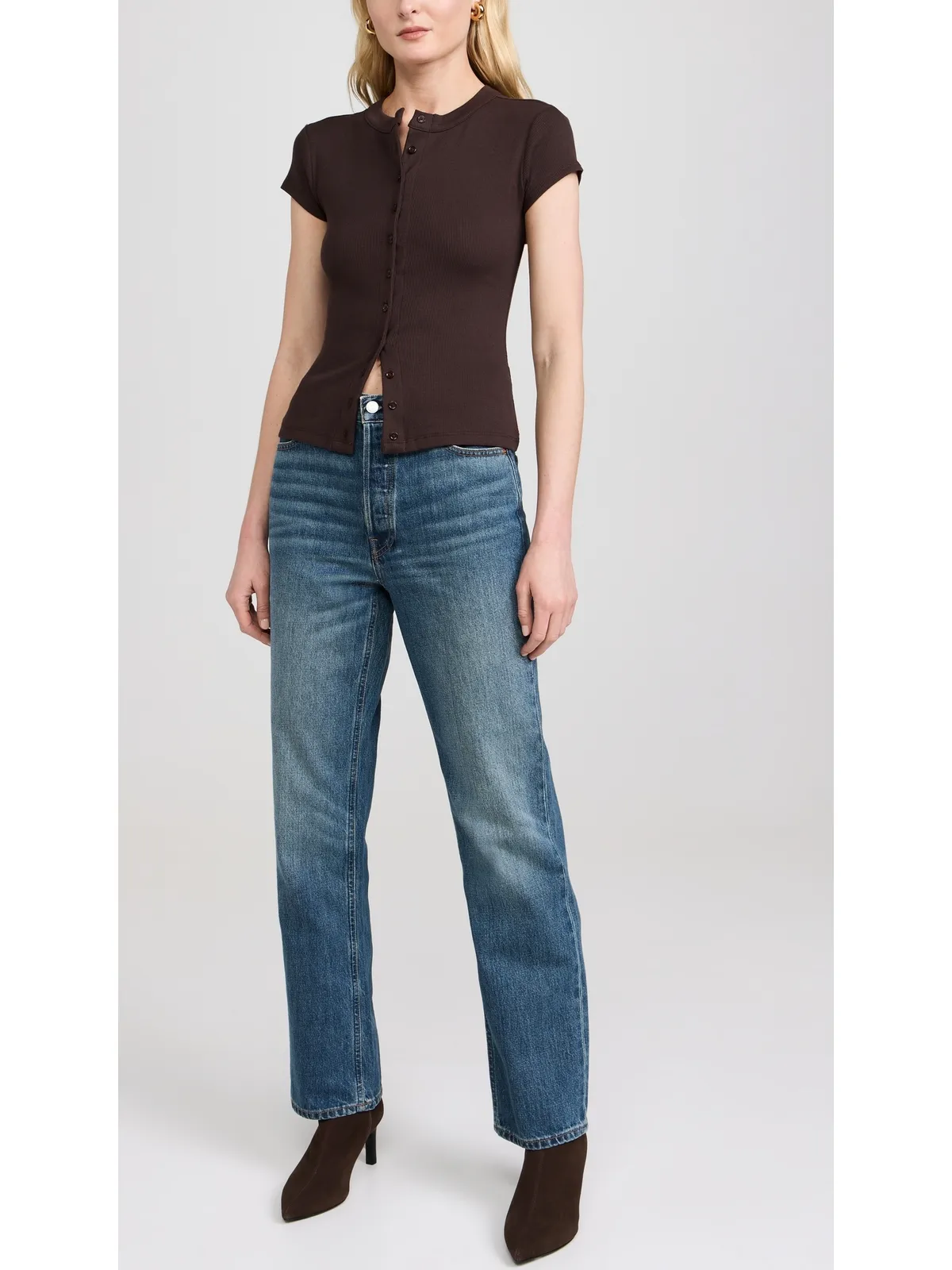 Alex Mill Bev リラックス ジーンズ ヴィンテージ ダーク インディゴ - 画像5