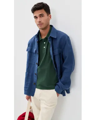 Alex Mill Ryan Short Sleeve Pique Polo Evergreen - サムネイル2