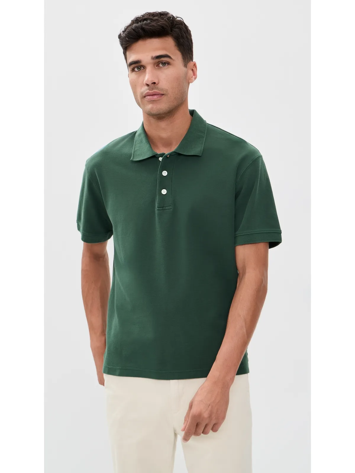 Alex Mill Ryan Short Sleeve Pique Polo Evergreen - 画像3