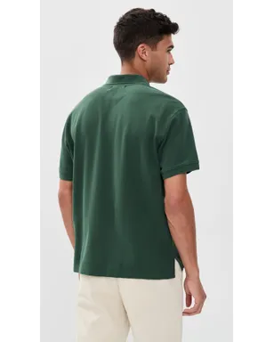 Alex Mill Ryan Short Sleeve Pique Polo Evergreen - サムネイル4