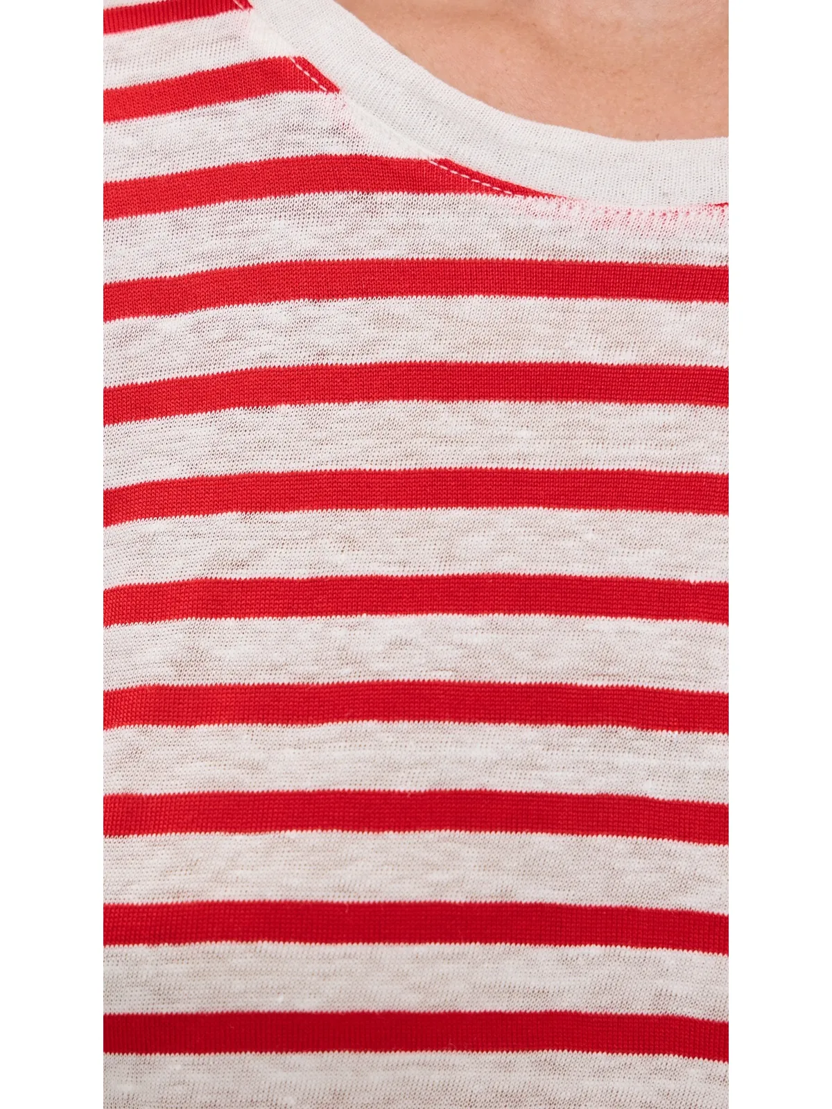 Alex Mill ガルソン ストライプ Tシャツ リネン×コットン オフホワイト/トマト - 画像6