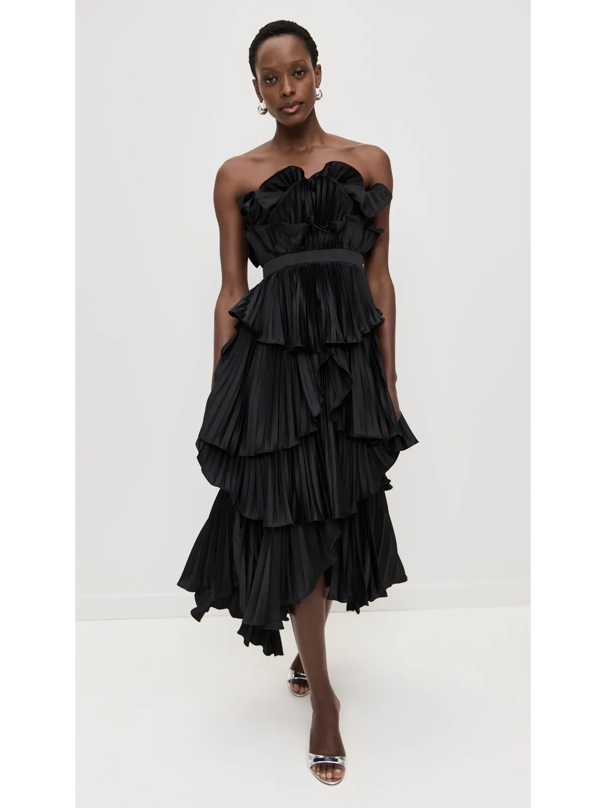 AMUR Judah Scallop Pleated Dress - 画像2