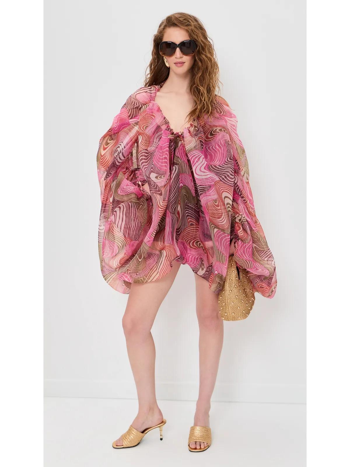 Andrea Iyamah Banda Bubble Romper Cordalt Print - 画像5