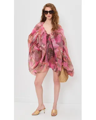 Andrea Iyamah Banda Bubble Romper Cordalt Print - サムネイル5