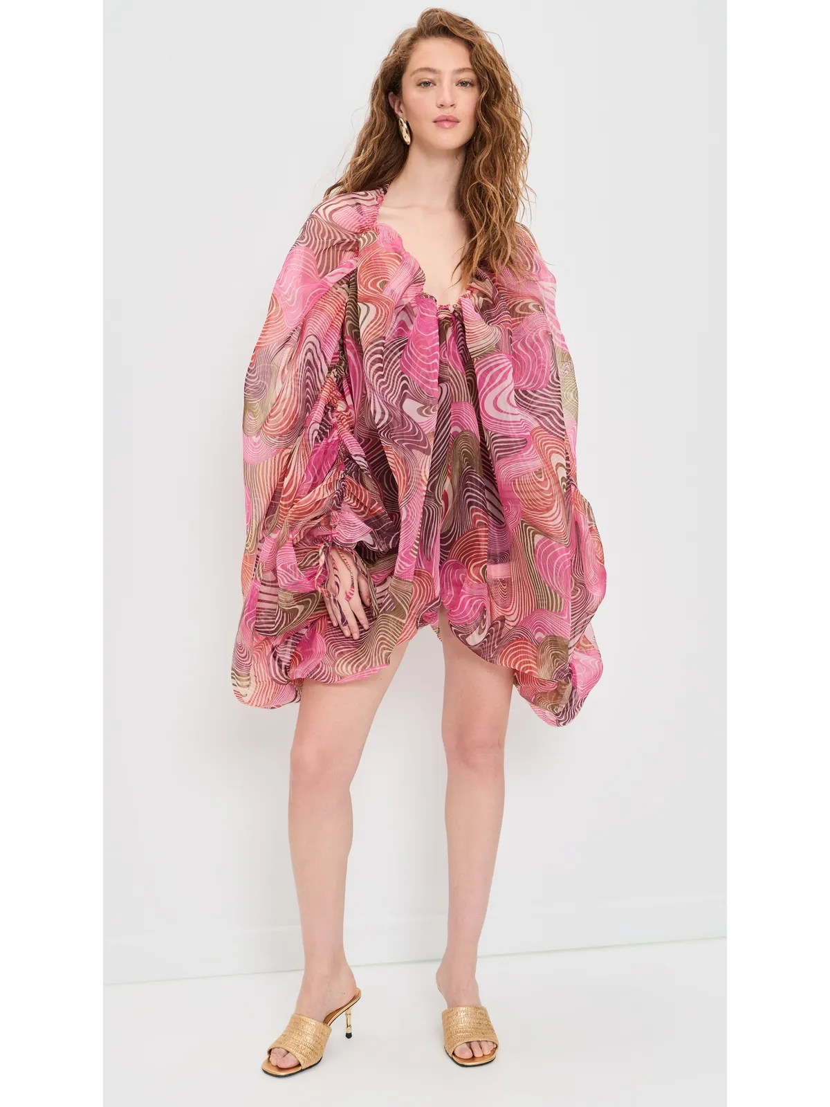 Andrea Iyamah Banda Bubble Romper Cordalt Print - 画像2
