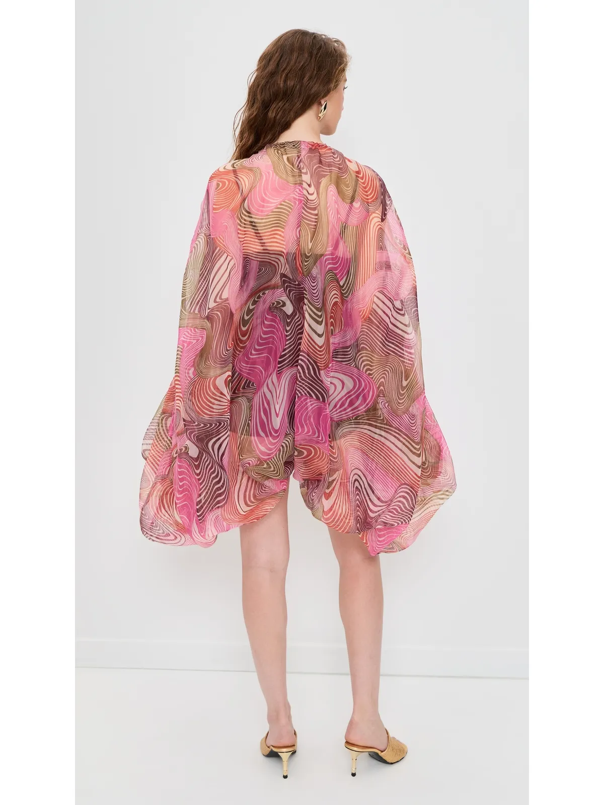 Andrea Iyamah Banda Bubble Romper Cordalt Print - 画像3