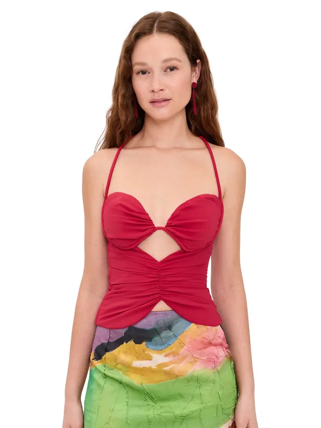 Andrea Iyamah Andrea Iyamah アーロ コルセットトップ ラズベリーの商品画像