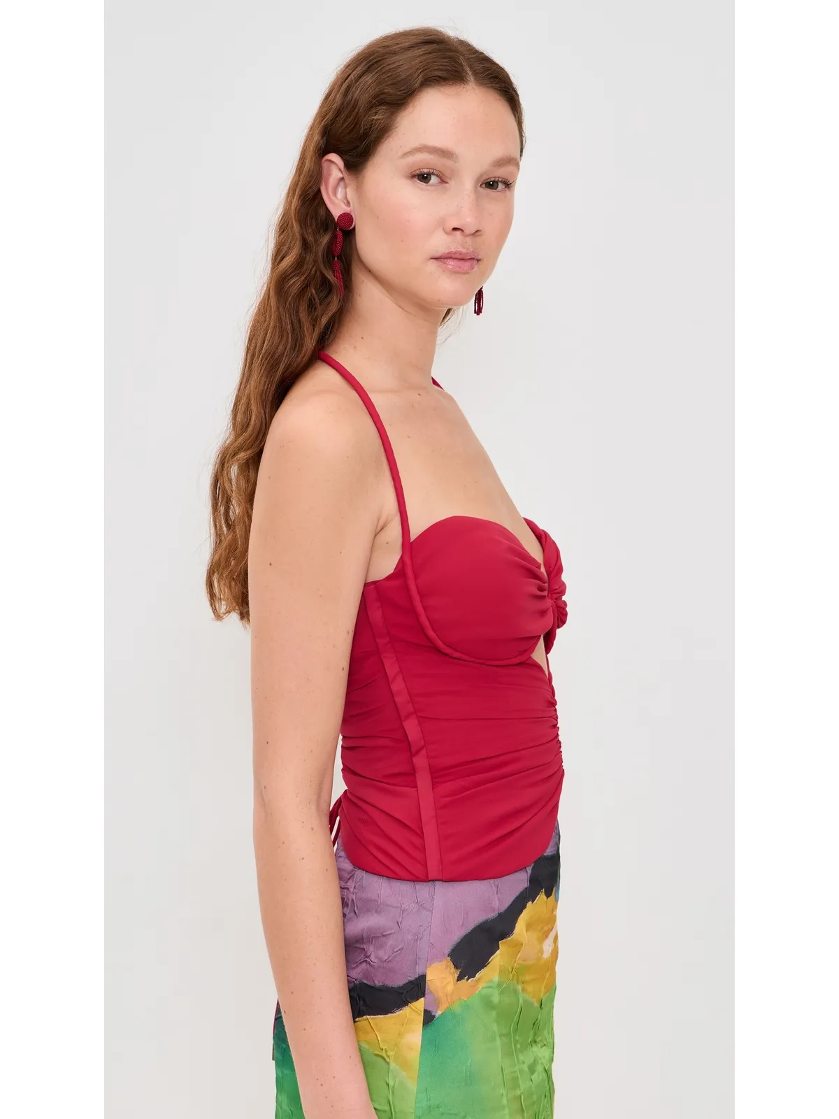 Andrea Iyamah アーロ コルセットトップ ラズベリー - 画像4