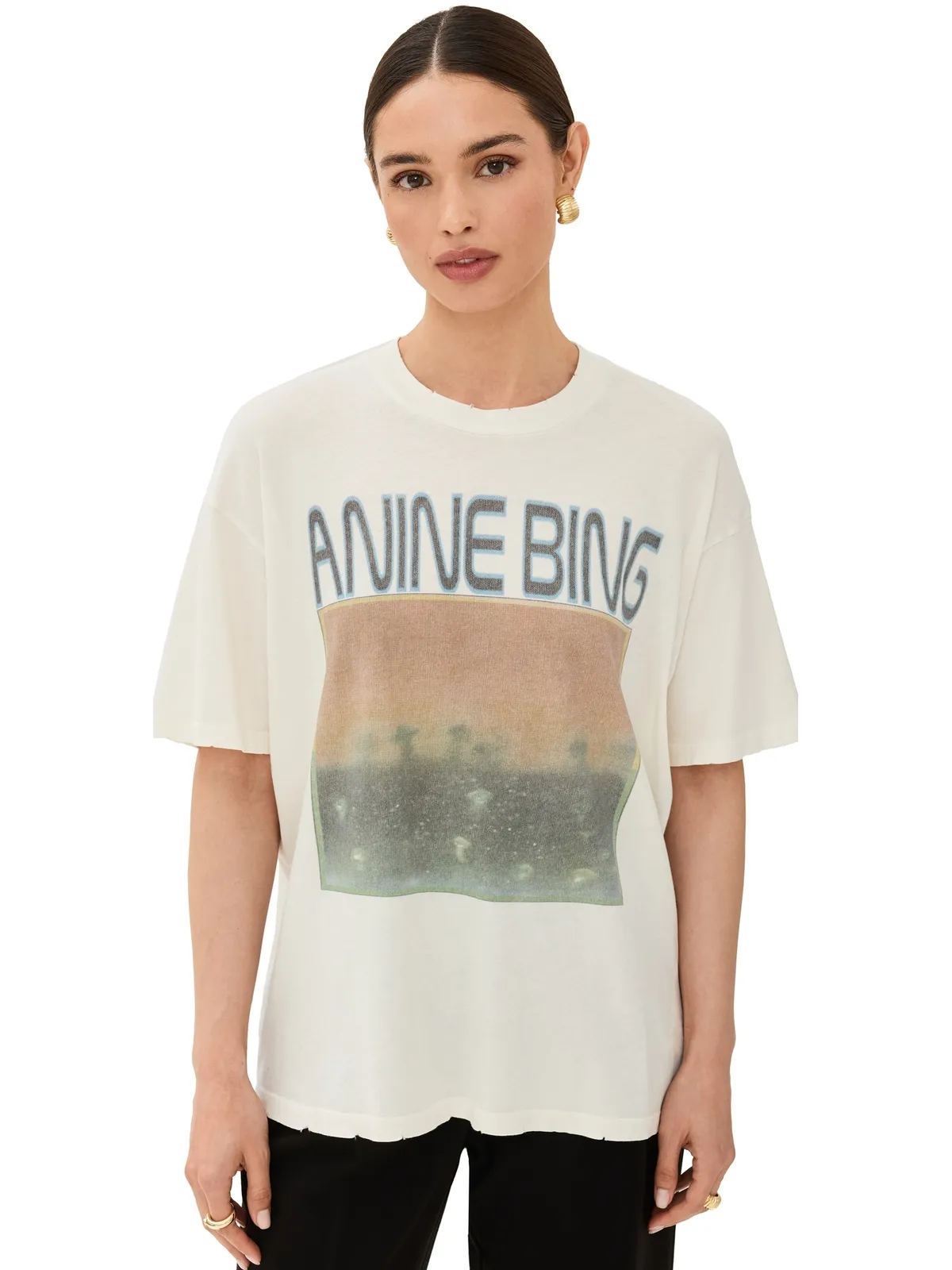 ANINE BING ケイド・マッシュルームズ Tシャツ オフホワイト M - 画像1