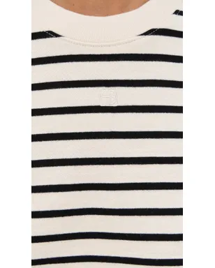 ANINE BING マイヤーズ クロップドTシャツ ブラックストライプ フレンチテリー サイズM - サムネイル6
