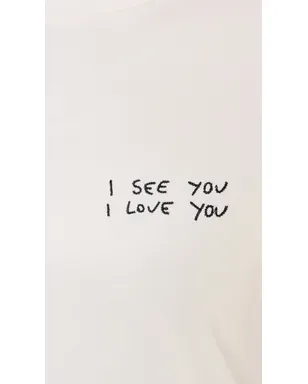 ANINE BING I See You I Love You Shelley Tシャツ クリーム色 - サムネイル6