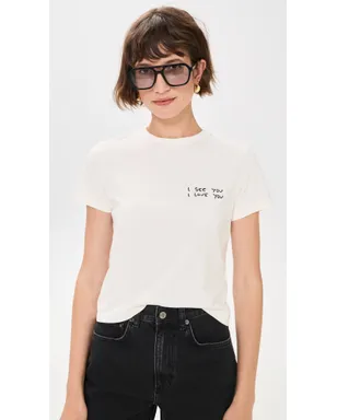 ANINE BING I See You I Love You Shelley Tシャツ クリーム色 - サムネイル2