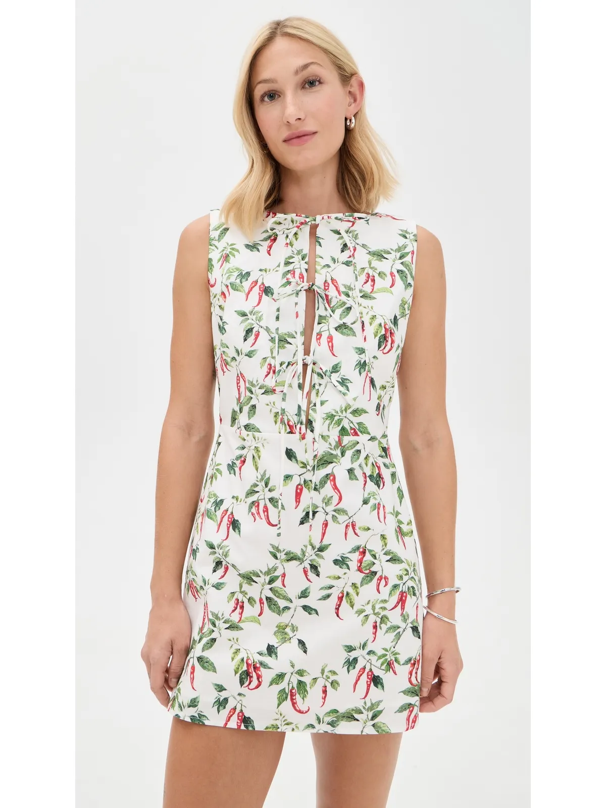 Another Girl Chili Print Tie Front Mini Dress Multi - 画像2