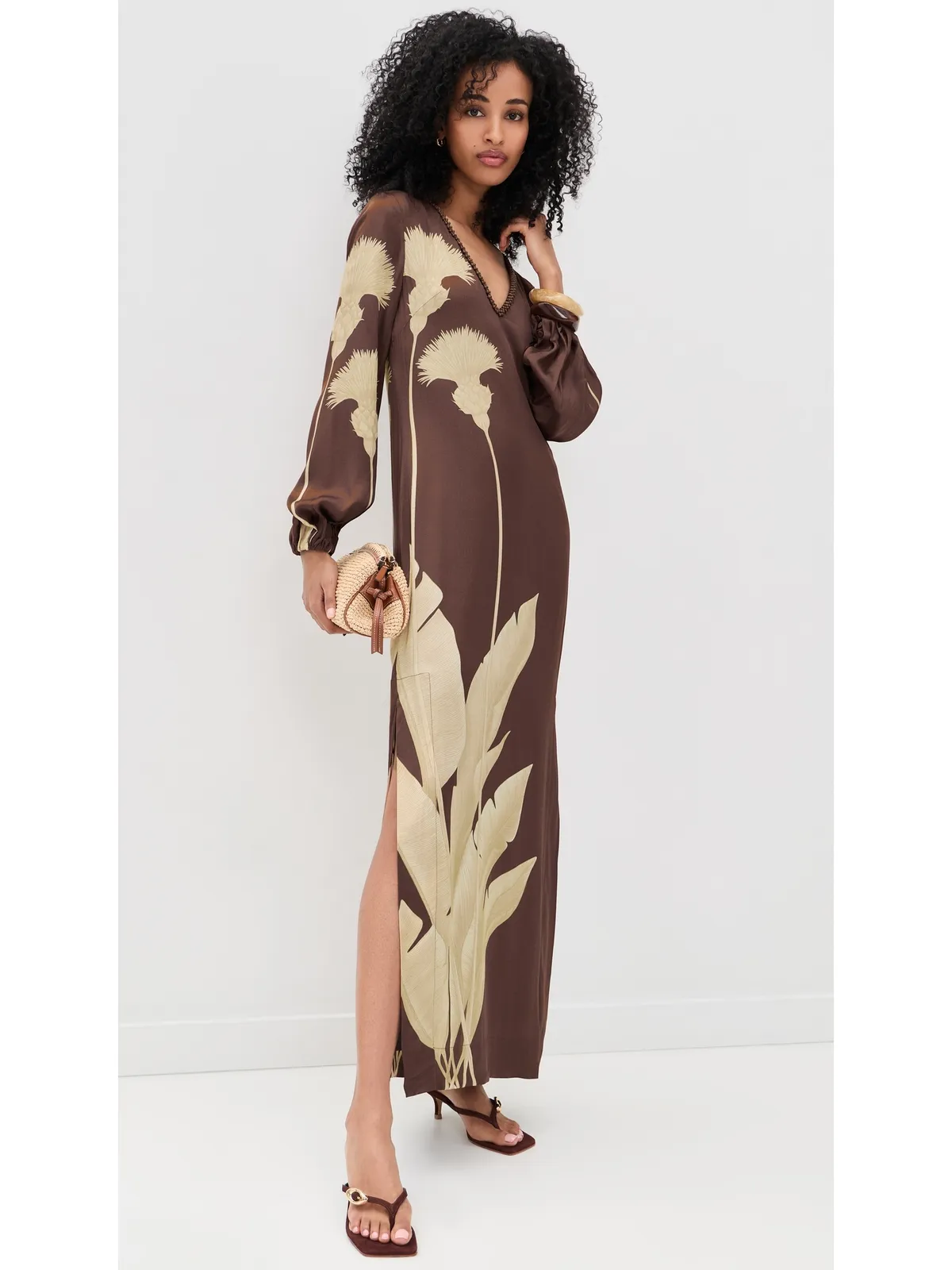 Andres Otalora Palmas Dress Mocha Dandelion - 画像5