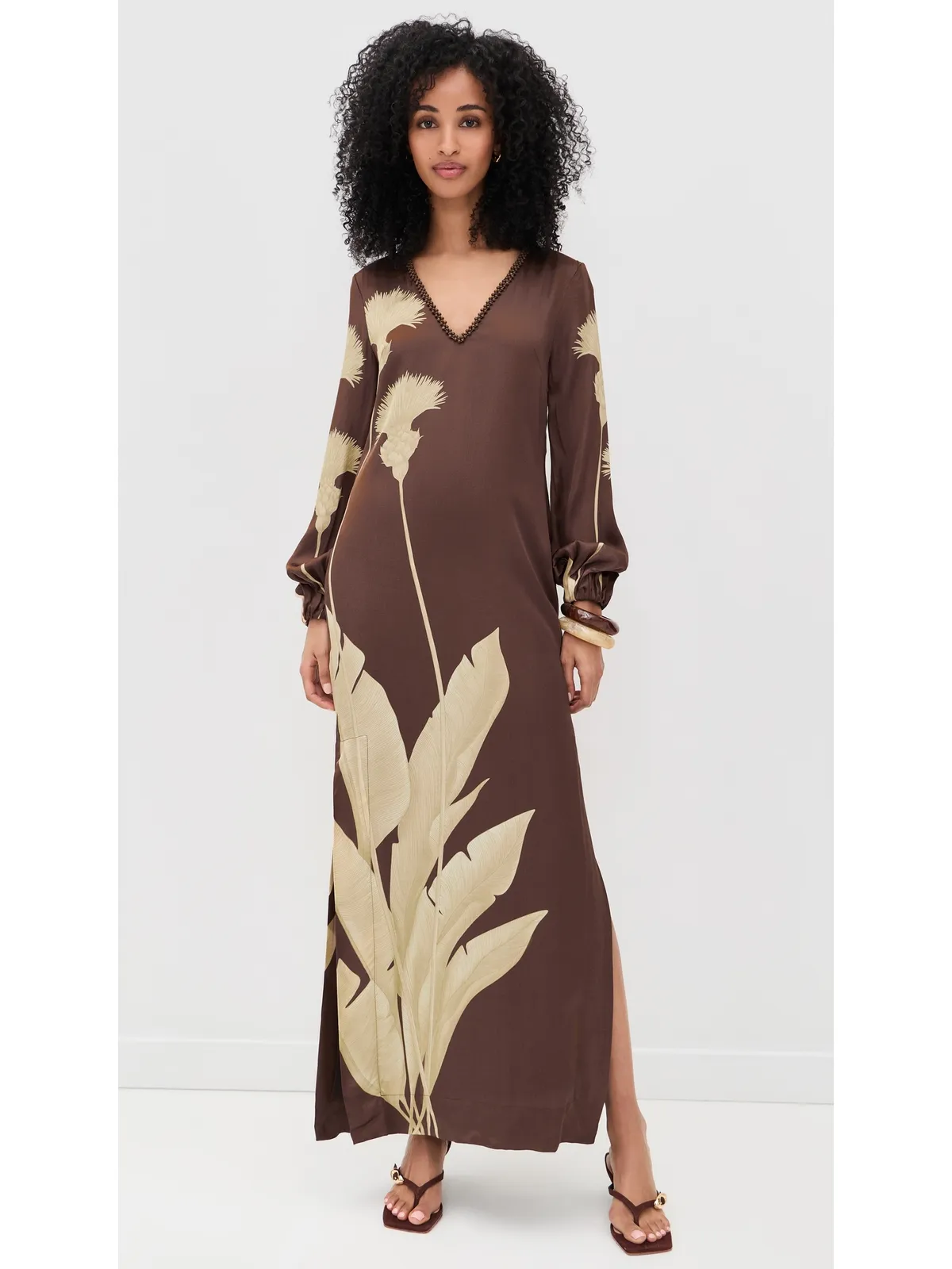 Andres Otalora Palmas Dress Mocha Dandelion - 画像2