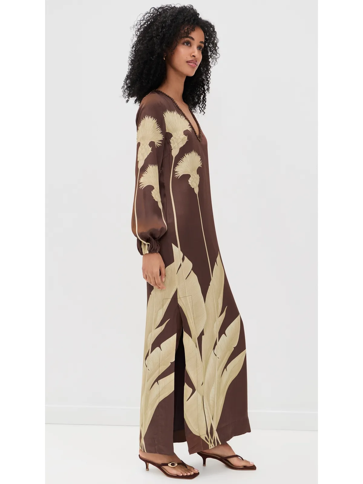 Andres Otalora Palmas Dress Mocha Dandelion - 画像4